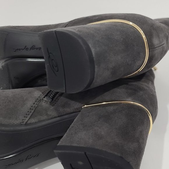 SALE! ✅  EASY SPIRIT Ankle Boot Dark Grey & Gold Nubuck (Suede) Size 9W ✨ NEW - Picture 8 of 10